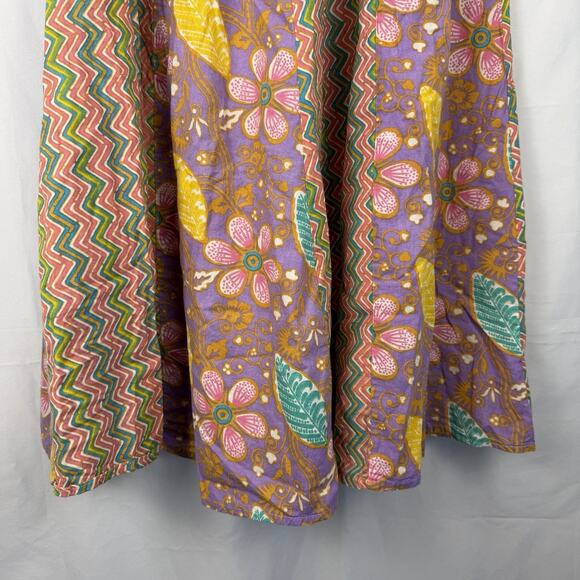 BATIK PUTRI Patchwork Tank Dress Womens Pink Green Purple Est Medium Boho Indie - Picture 5 of 7